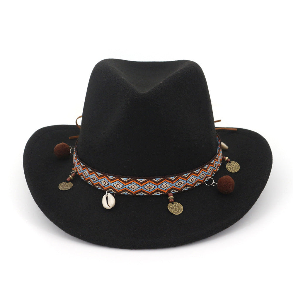 Western Cowboy Wool Hat for Men and Women, Jazz Hat