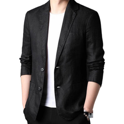 Men's Spring And Summer Thin Linen Leisure Suit