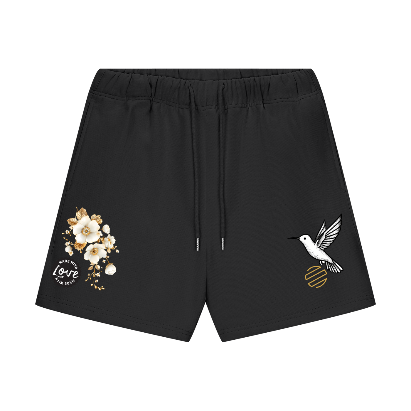 Unisex Floral Heavyweight Fleece Loose Fit Shorts