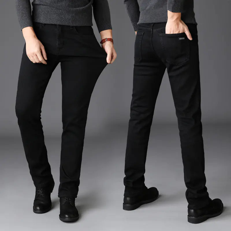 Men's Slim Straight Black Jeans