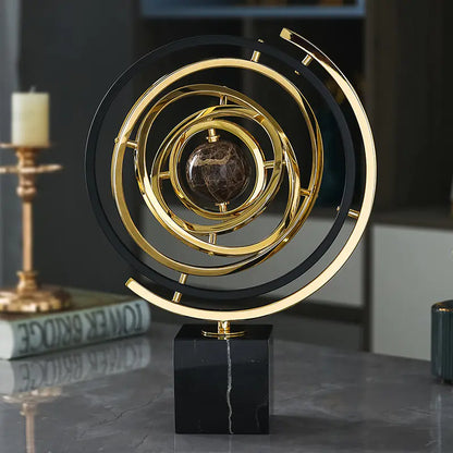 Elegant European Marble Globe Ornament
