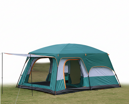 Double-Layer Waterproof Camping Tent with Two Bedrooms