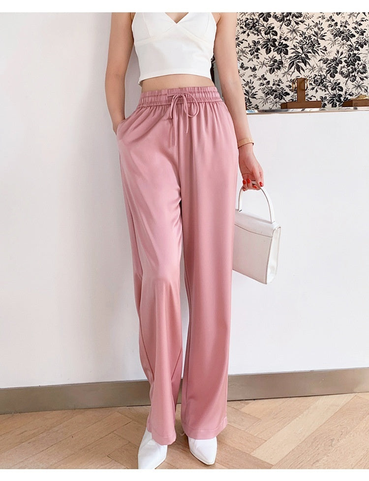 Acetate Wide-leg Ice Silk Pants