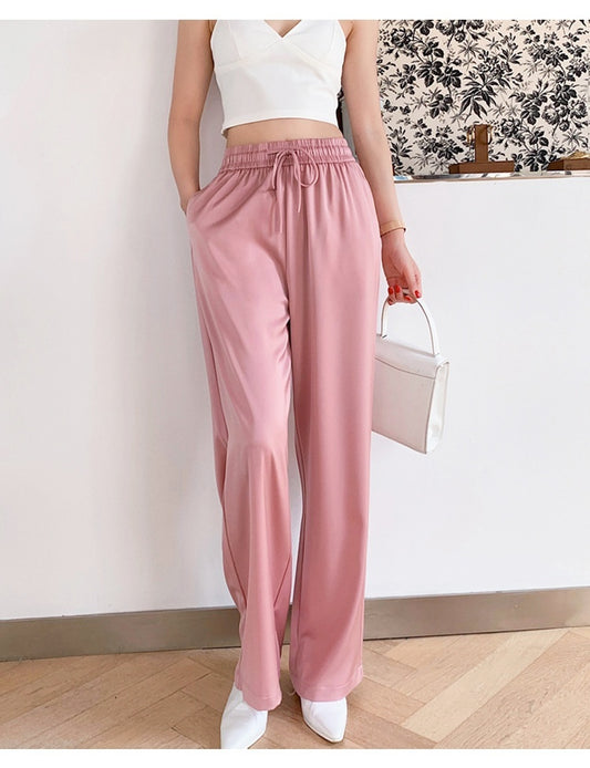 Acetate Wide-leg Ice Silk Pants