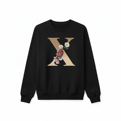 Printed Name Initial Series Black Pullover