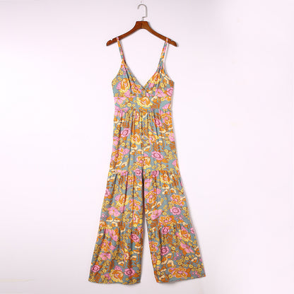 Sleeveless Spaghetti Strap V-neck Jumpsuit