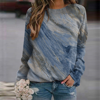 Women's Nordic Landscape Casual Round Neck Sweater