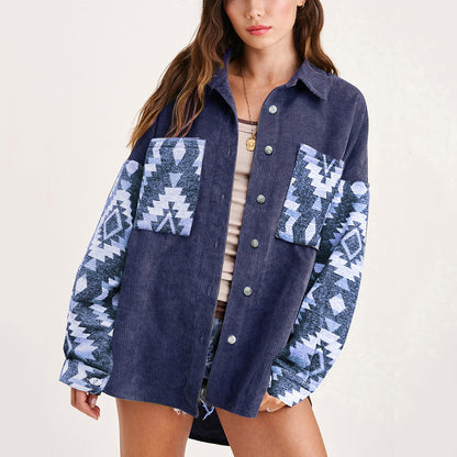 Women's Corduroy Fall Winter Cowboy Coat