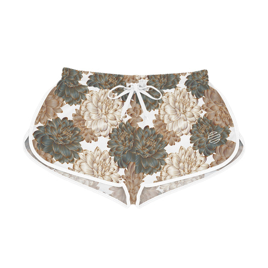 Floral Vintage Chrysanthemum Relaxed Shorts — Women's Floral Lounge Shorts