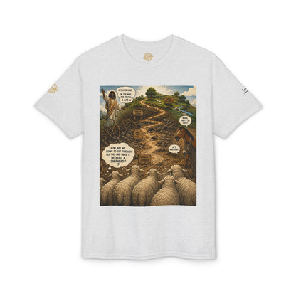 Sheep In the Wild Graphic T-Shirt — "God Has My Back" Faith Tee