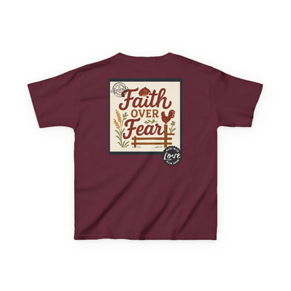 Kids T‑Shirt — 'You Herd the Word' Cow Front & 'Faith Over Fear' Farm Graphic
