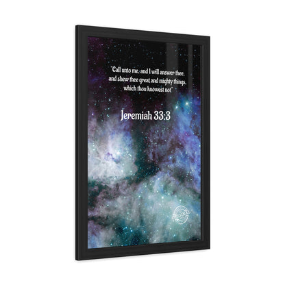 Jeremiah 33:3 Framed Poster — Inspirational Scripture Wall Art