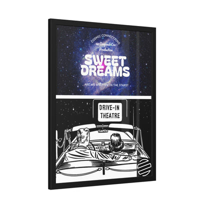 Sweet Dreams Drive-In Framed Poster — Retro Night Sky Print
