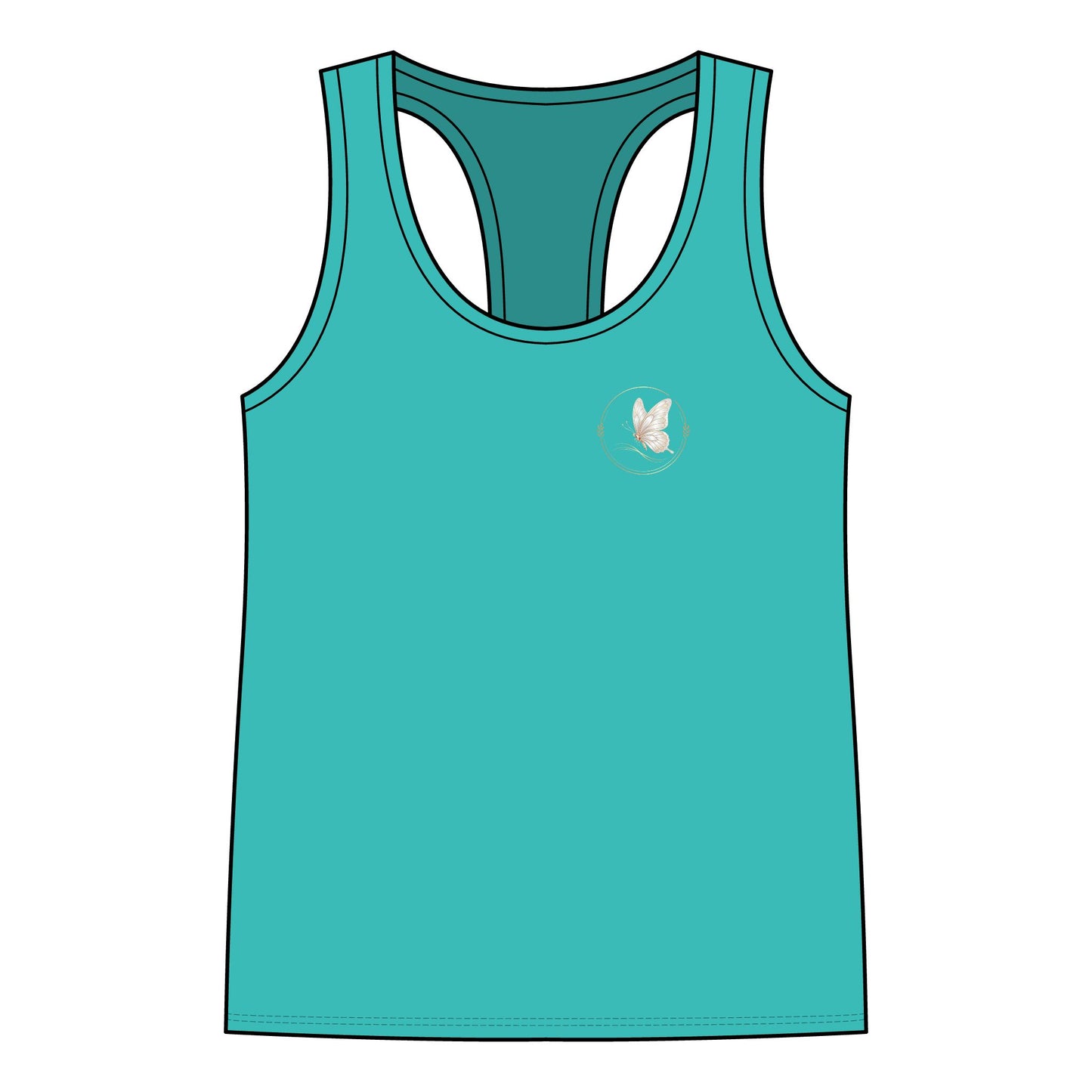 Women's Racerback Tank Top — Delicate Butterfly Floral Yoga Tank