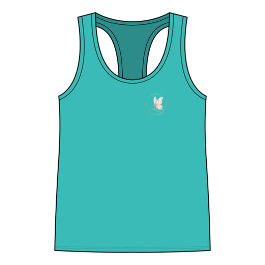 Women's Racerback Tank Top — Delicate Butterfly Floral Yoga Tank