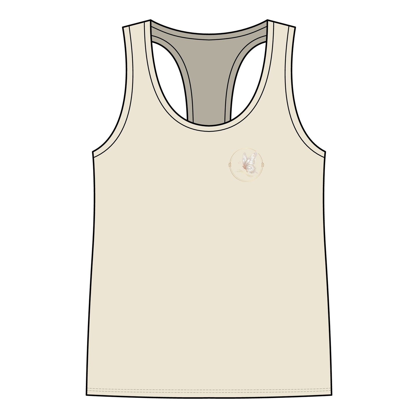 Women's Racerback Tank Top — Delicate Butterfly Floral Yoga Tank