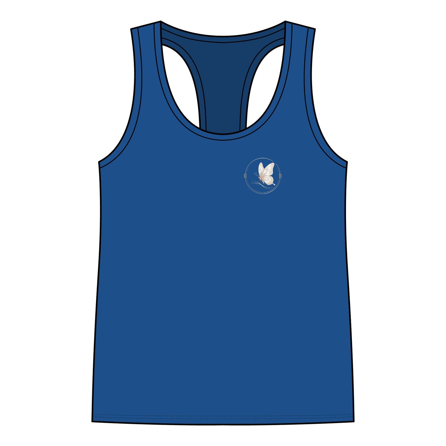 Women's Racerback Tank Top — Delicate Butterfly Floral Yoga Tank