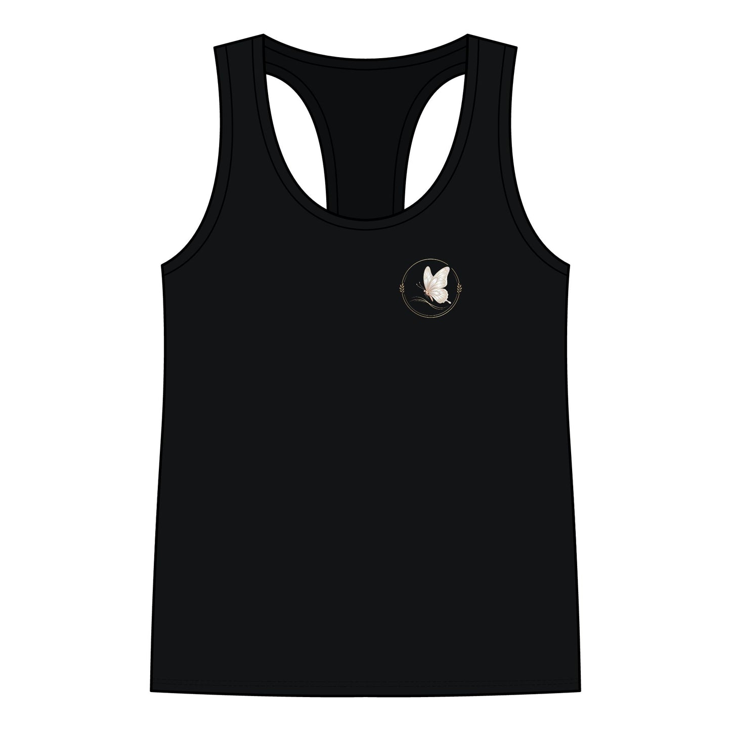 Women's Racerback Tank Top — Delicate Butterfly Floral Yoga Tank