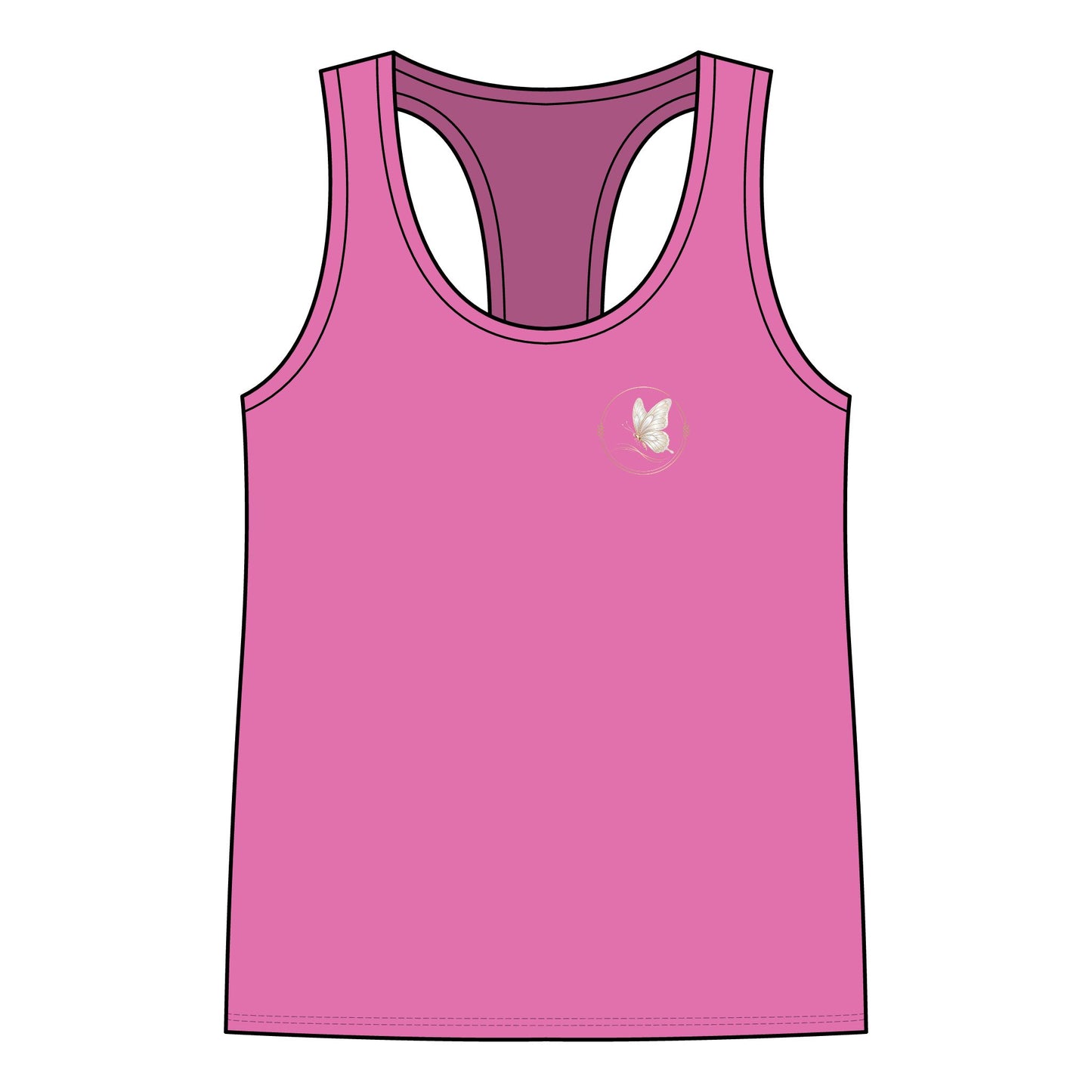 Women's Racerback Tank Top — Delicate Butterfly Floral Yoga Tank