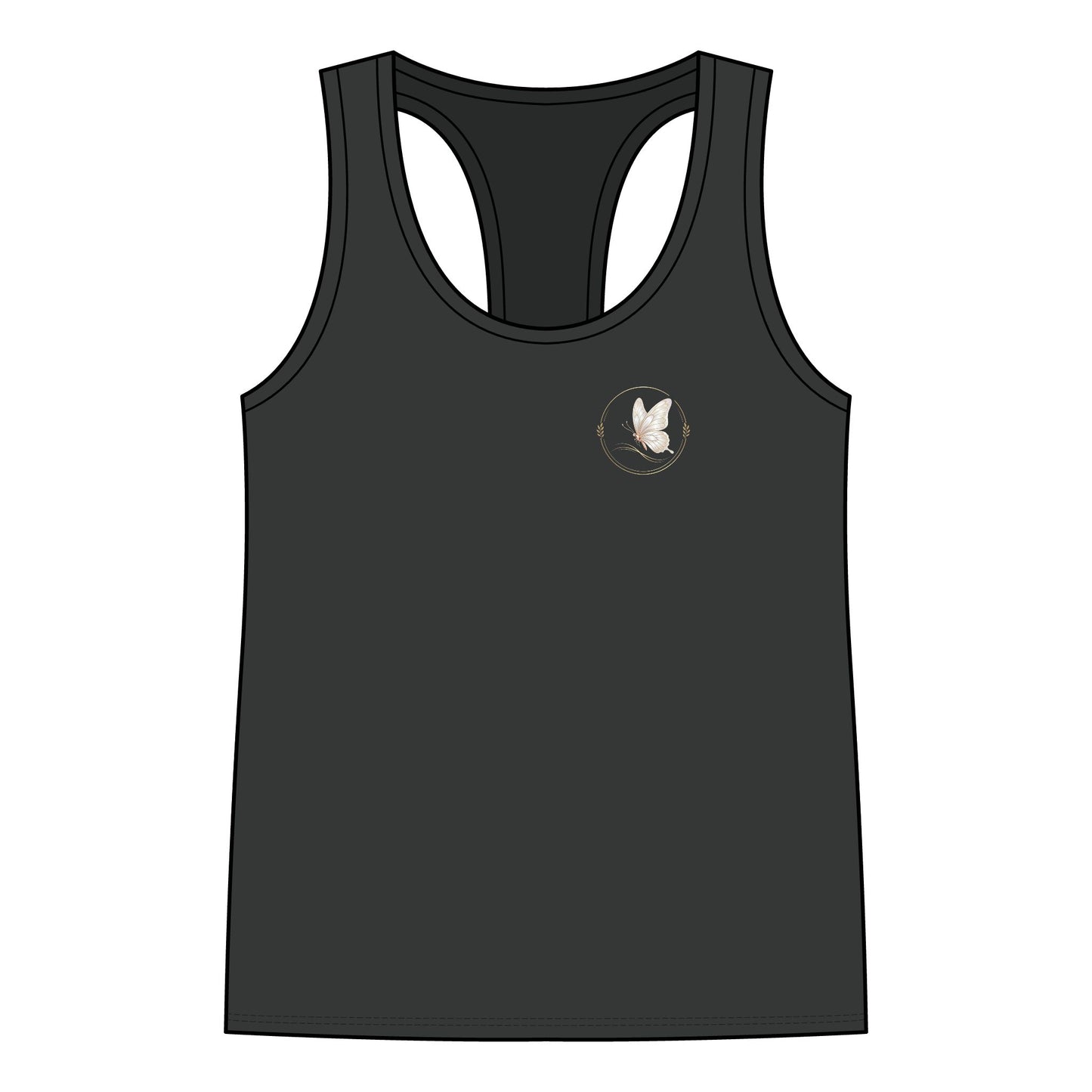 Women's Racerback Tank Top — Delicate Butterfly Floral Yoga Tank