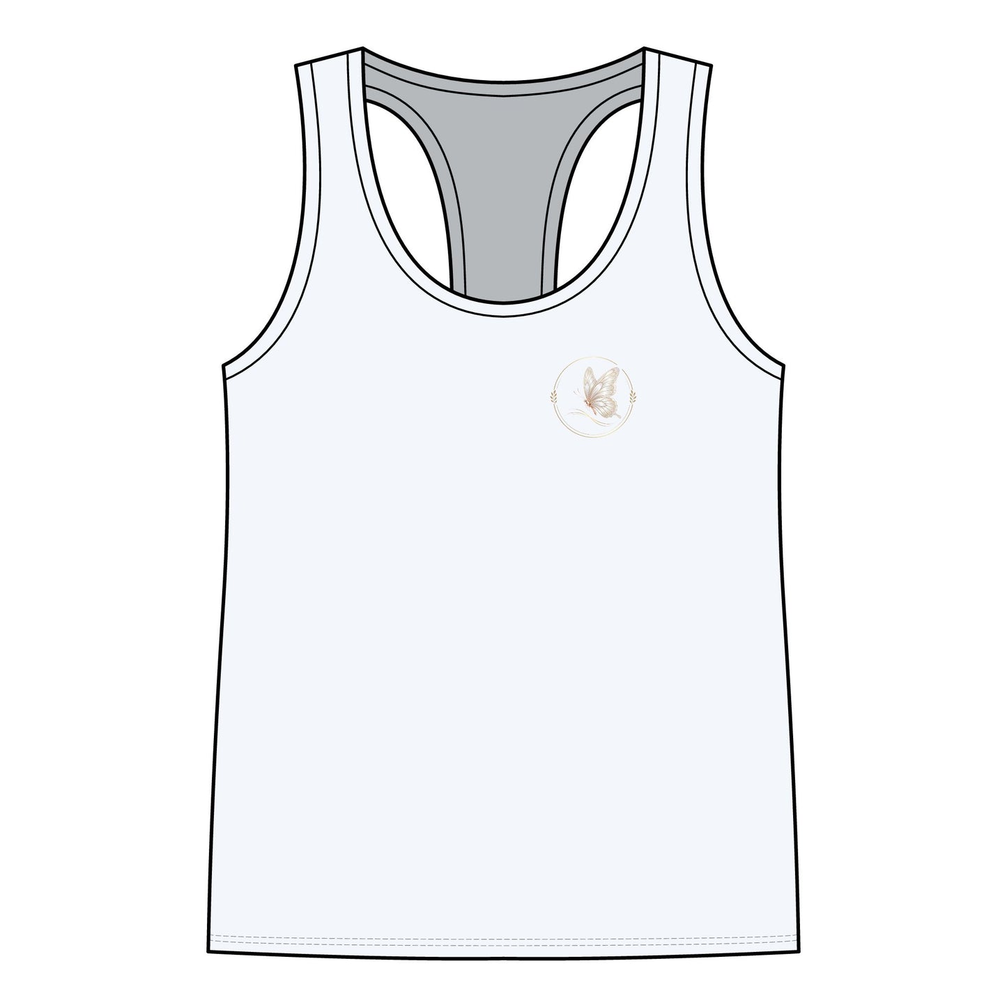 Women's Racerback Tank Top — Delicate Butterfly Floral Yoga Tank