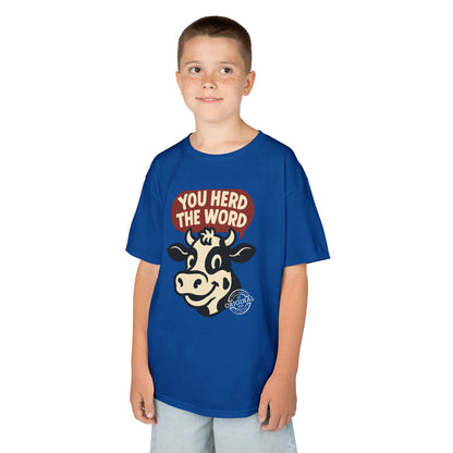 Kids T‑Shirt — 'You Herd the Word' Cow Front & 'Faith Over Fear' Farm Graphic