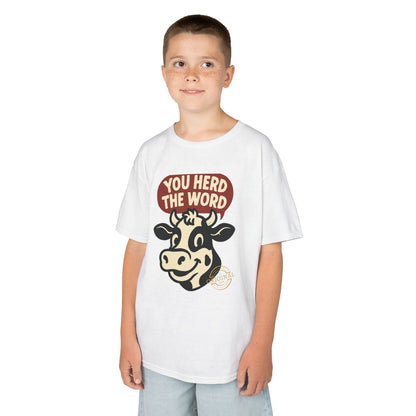 Kids T‑Shirt — 'You Herd the Word' Cow Front & 'Faith Over Fear' Farm Graphic