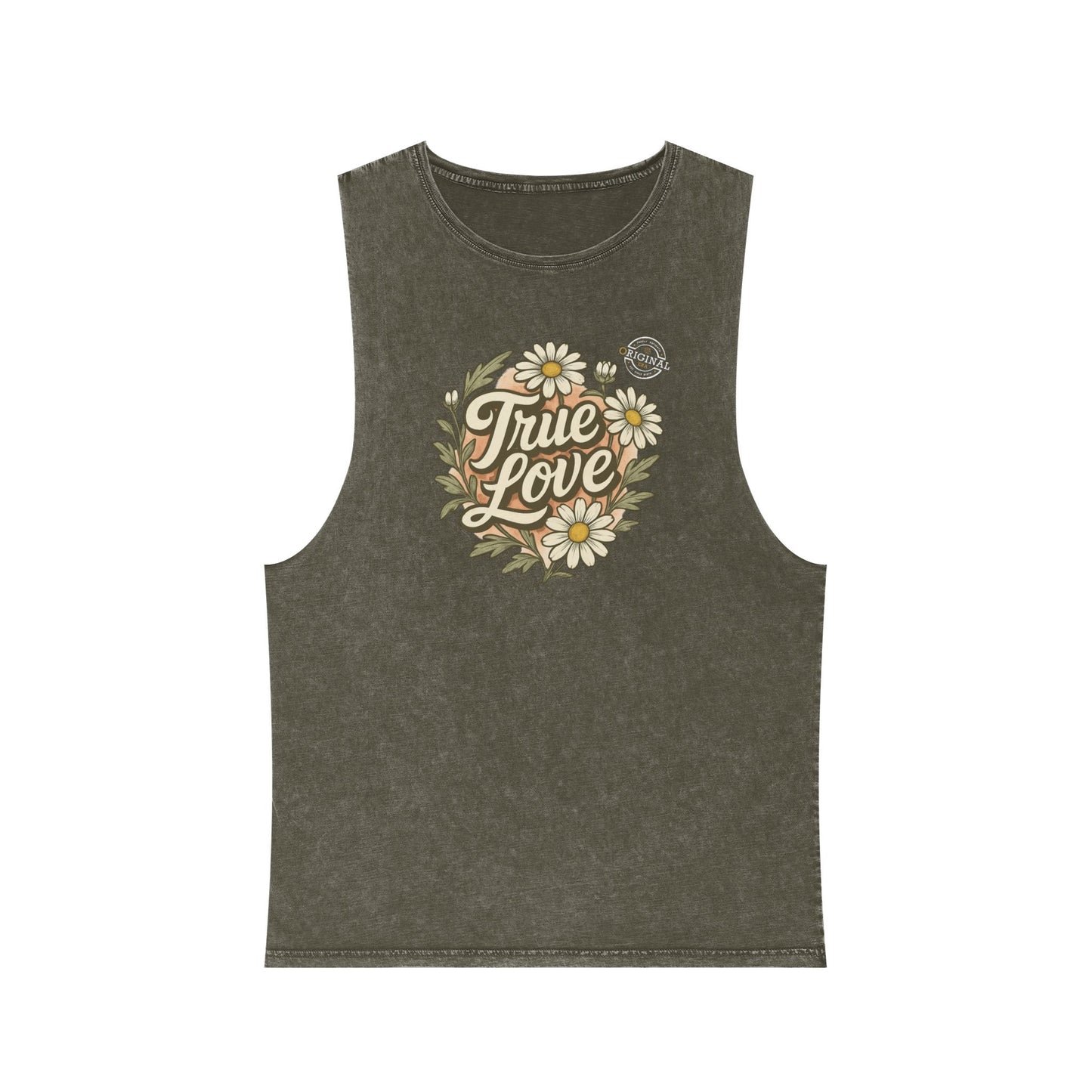 True Love Daisy Tank Top — Vintage Stonewash Graphic Tank