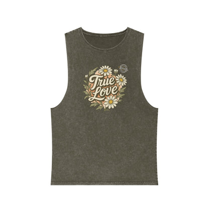 True Love Daisy Tank Top — Vintage Stonewash Graphic Tank