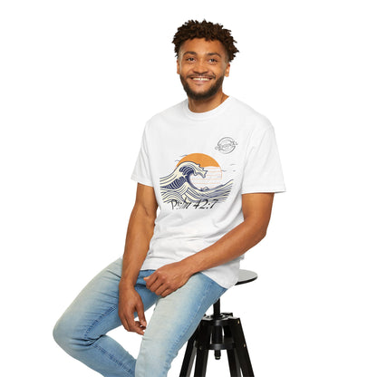 Psalm 42:7 Wave T-Shirt — "Deep Calls to Deep" Christian Graphic Tee