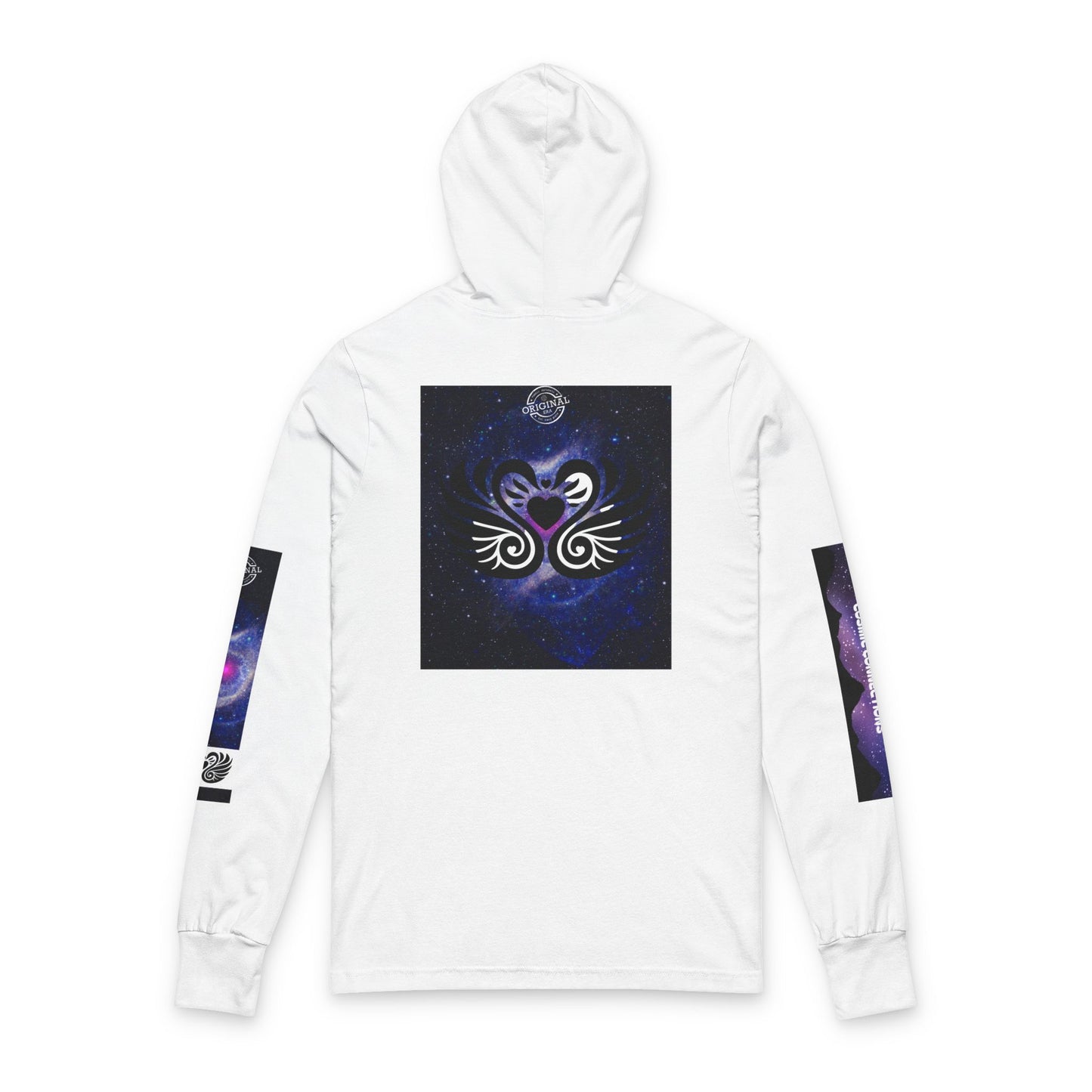 Sweet Dreams Hooded Long Sleeve Tee — Drive‑In Theater & Cosmic Swan Graphic