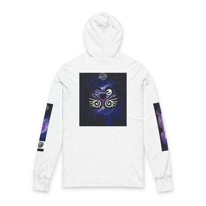 Sweet Dreams Hooded Long Sleeve Tee — Drive‑In Theater & Cosmic Swan Graphic