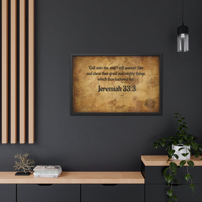Jeremiah 33:3 Framed Poster — Inspirational Scripture Wall Art