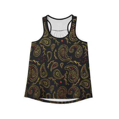 Women's Boho Black & Gold Tank Top