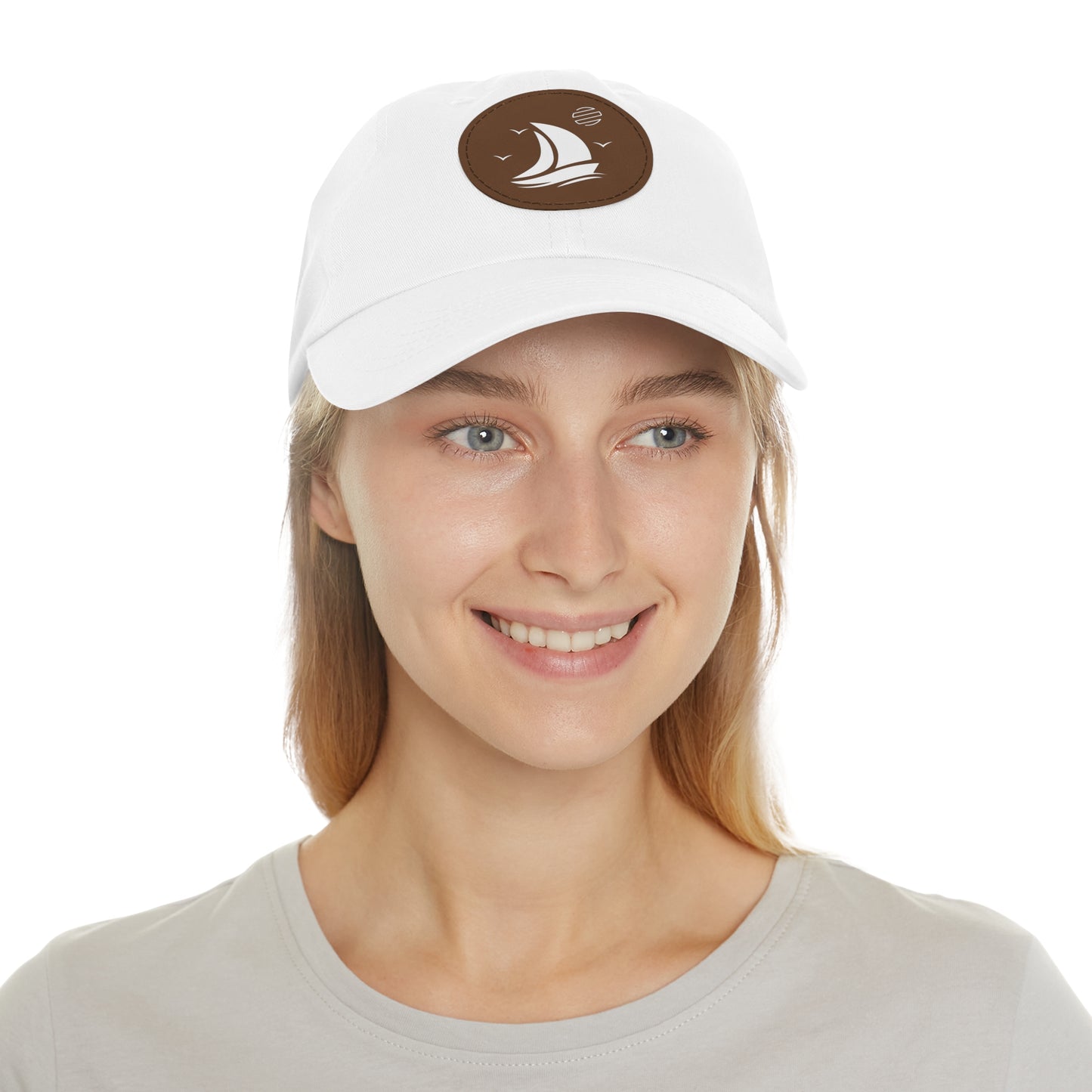 Set For Sail Leather Patch Dad Hat — Nautical Baseball Cap