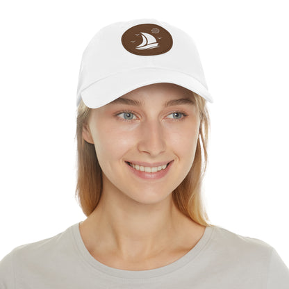 Set For Sail Leather Patch Dad Hat — Nautical Baseball Cap