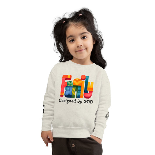Toddler Sweatshirt — "Family Designed By GOD, Rooted In Love" (Faith-Based Kids Pullover)