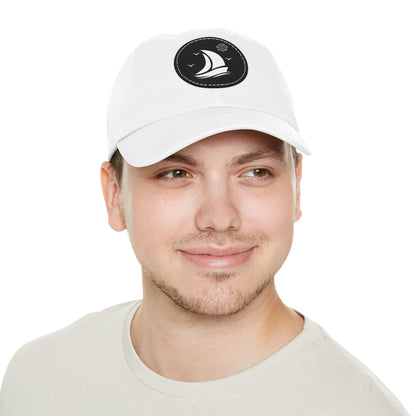 Set For Sail Leather Patch Dad Hat — Nautical Baseball Cap