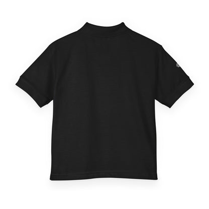 Youth Polo Shirt with 'Original' Vintage Stamp Logo — Kids School Uniform / Casual