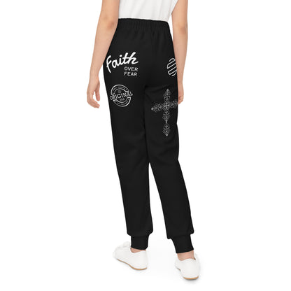 Faith Over Fear Youth Joggers – Trendy, Comfortable, Stylish Pants for Kids, Perfect for Daily Wear, Inspirational Gift, Active Lifestyle