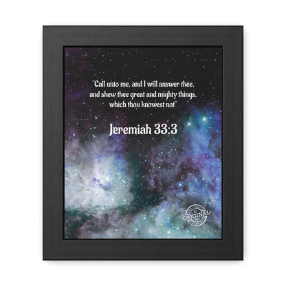 Jeremiah 33:3 Framed Poster — Inspirational Scripture Wall Art