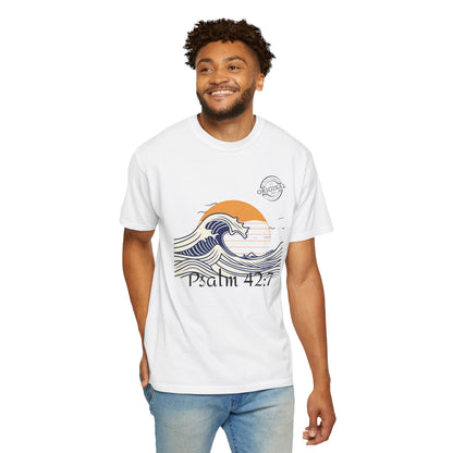 Psalm 42:7 Wave T-Shirt — "Deep Calls to Deep" Christian Graphic Tee