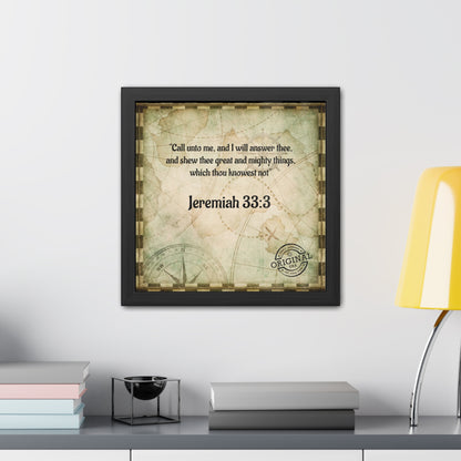 Jeremiah 33:3 Framed Poster — Inspirational Scripture Wall Art