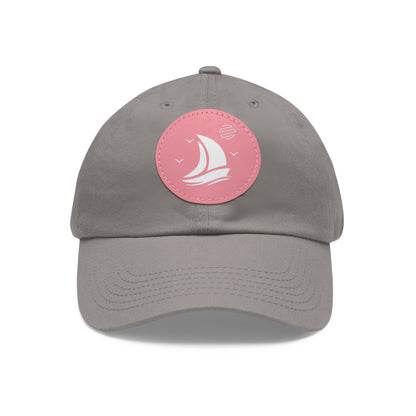 Set For Sail Leather Patch Dad Hat — Nautical Baseball Cap