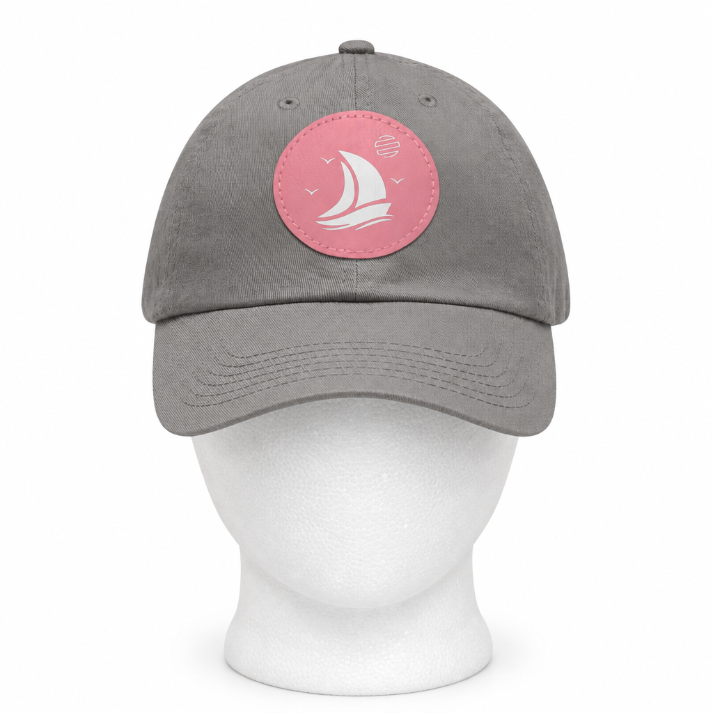 Set For Sail Leather Patch Dad Hat — Nautical Baseball Cap