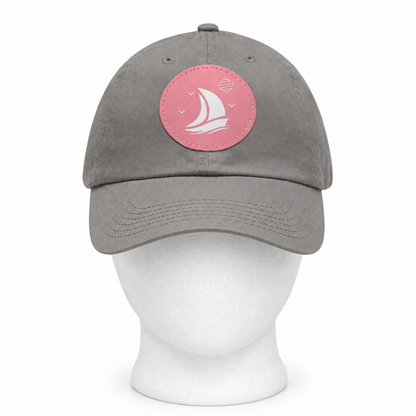 Set For Sail Leather Patch Dad Hat — Nautical Baseball Cap