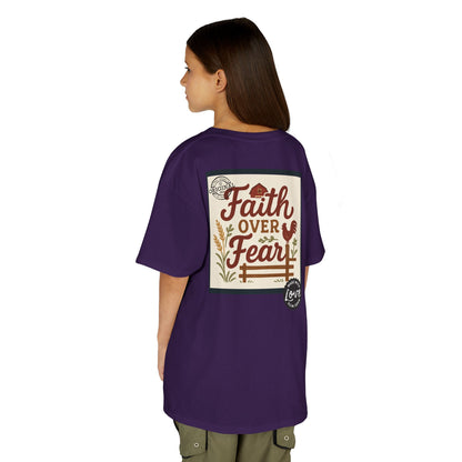 Kids T‑Shirt — 'You Herd the Word' Cow Front & 'Faith Over Fear' Farm Graphic