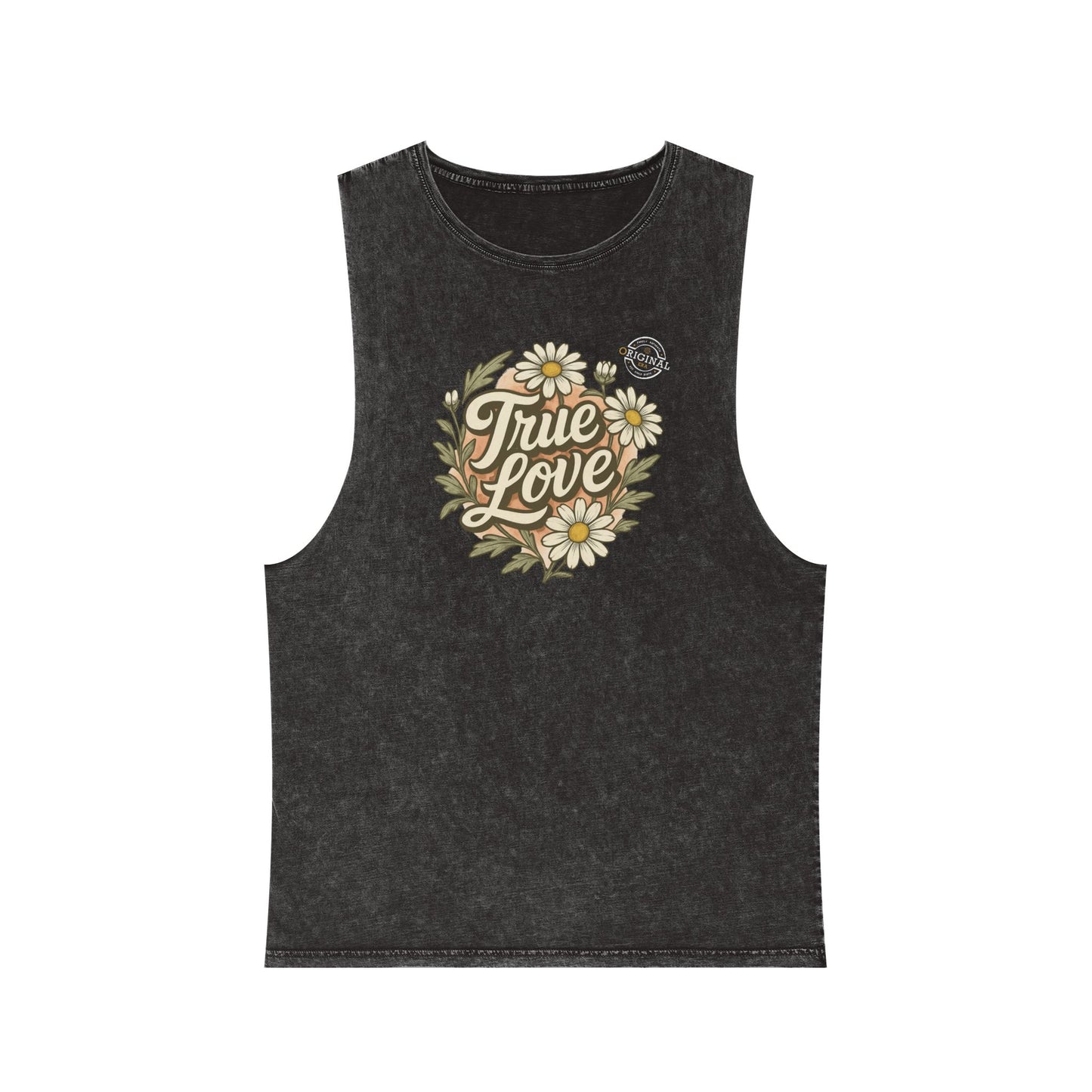 True Love Daisy Tank Top — Vintage Stonewash Graphic Tank