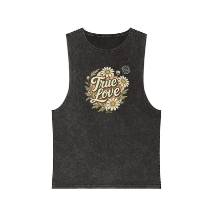 True Love Daisy Tank Top — Vintage Stonewash Graphic Tank