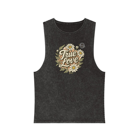 True Love Daisy Tank Top — Vintage Stonewash Graphic Tank